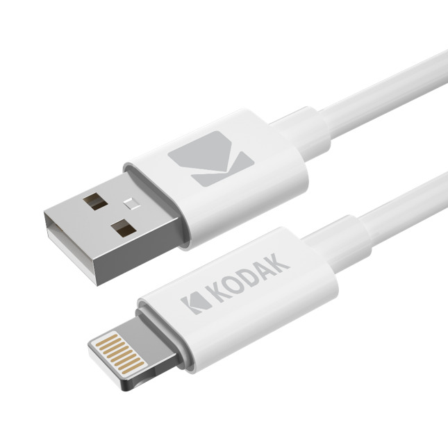Cable Kodak LIGHTNING a USB A 1M blanco
